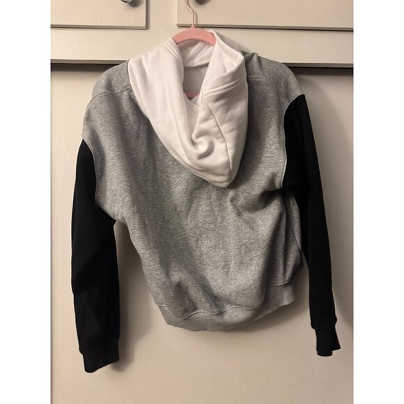 FABLETICS COLORBLOCK HOODIE GREY WHITE BLACK WOMENS SZ MEDIUM - Picture 2 of 2